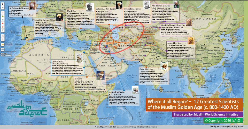12 Greatest Scientists of the Muslim World - Infographic